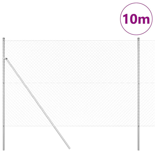 vidaXL Fence Posts Silver 10 x 1.6 m (40 x 40 mm mesh) Steel