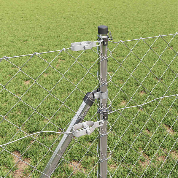 vidaXL Silver Fence Post 10 x 0.4 m (60 x 60 mm Mesh) Steel