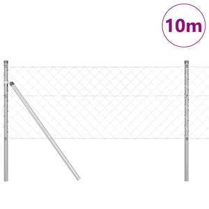 vidaXL Silver Fence Post 10 x 0.4 m (60 x 60 mm Mesh) Steel