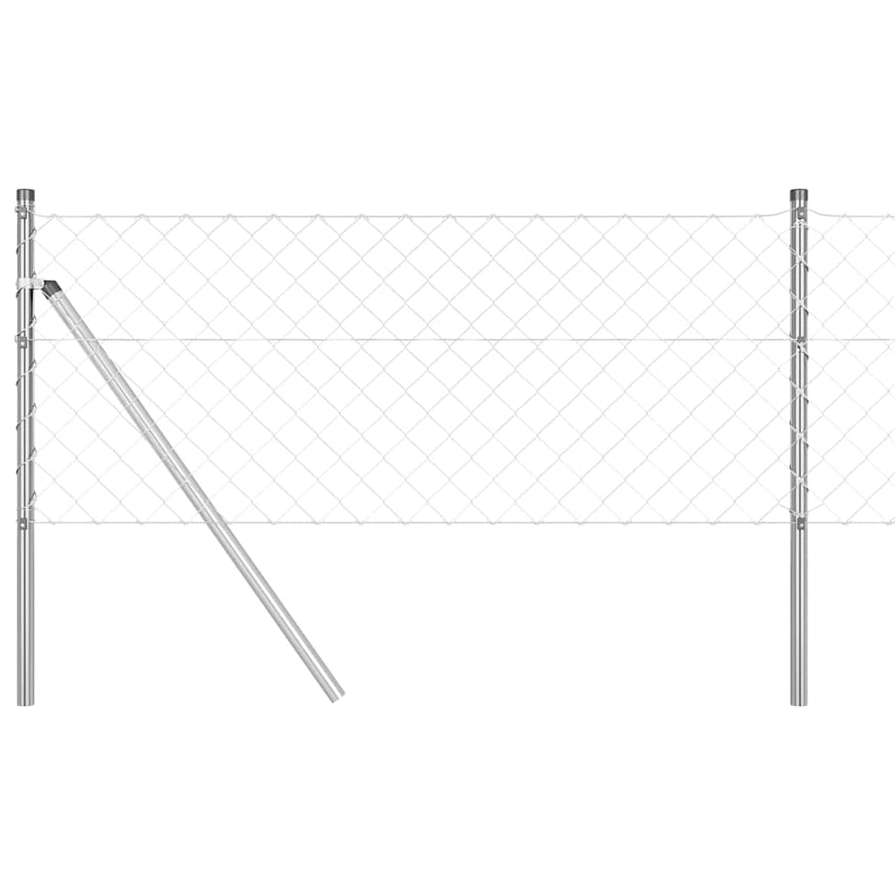 vidaXL Fence Post Silver 10 x 0.6 m (60 x 60 mm Mesh) Steel