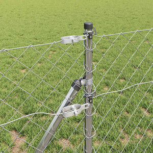 vidaXL Fence Post Silver 10 x 0.8 m (60 x 60 mm Mesh) Steel