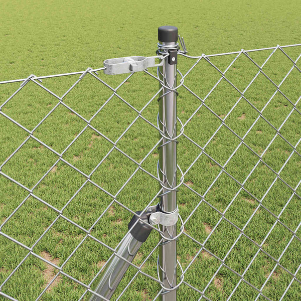 vidaXL Fence Post Silver 10 x 1 m (60 x 60 mm Mesh) Steel