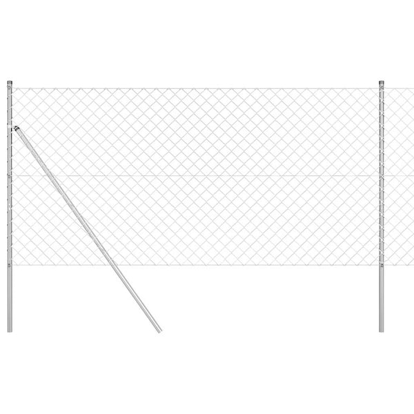 vidaXL Fence Post Silver 10 x 1 m (60 x 60 mm Mesh) Steel