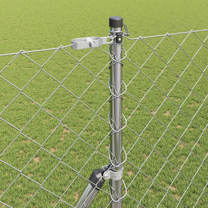 vidaXL Fence Post Silver 10 x 1.5 m (60 x 60 mm Mesh) Steel