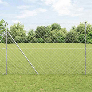 vidaXL Fence Post Silver 10 x 1.5 m (60 x 60 mm Mesh) Steel