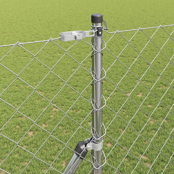 vidaXL Fence Post Silver 10 x 1.6 m (60 x 60 mm Mesh Size) Steel