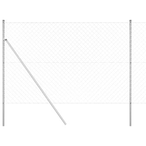 vidaXL Fence Post Silver 10 x 1.6 m (60 x 60 mm Mesh Size) Steel