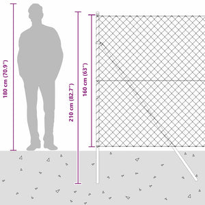 vidaXL Fence Post Silver 10 x 1.6 m (60 x 60 mm Mesh Size) Steel