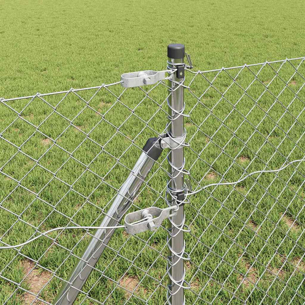 vidaXL Fence Post Silver 25 x 0.4 m (40 x 40 mm Mesh) Steel