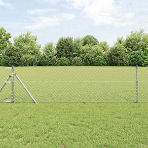 vidaXL Fence Post Silver 25 x 0.4 m (40 x 40 mm Mesh) Steel
