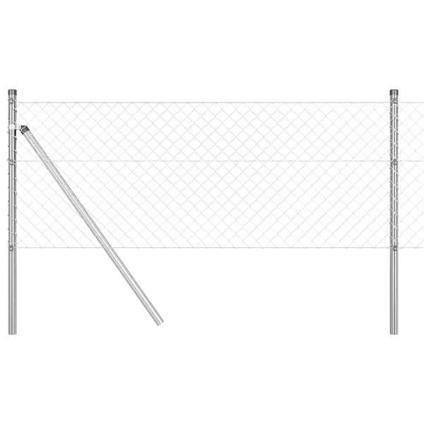 vidaXL Fence Post Silver 25 x 0.4 m (40 x 40 mm Mesh) Steel