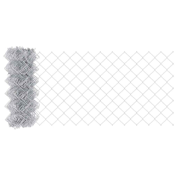vidaXL Silver Fence Post 25 x 0.6 m (40 x 40 mm Mesh) Steel
