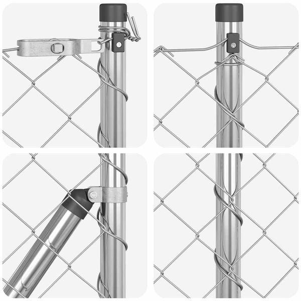 vidaXL Fence Post Silver 2.5 x 0.8 m (60 x 60 mm mesh) Steel