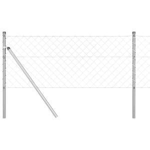 vidaXL Fence Post Silver 2.5 x 0.8 m (60 x 60 mm mesh) Steel