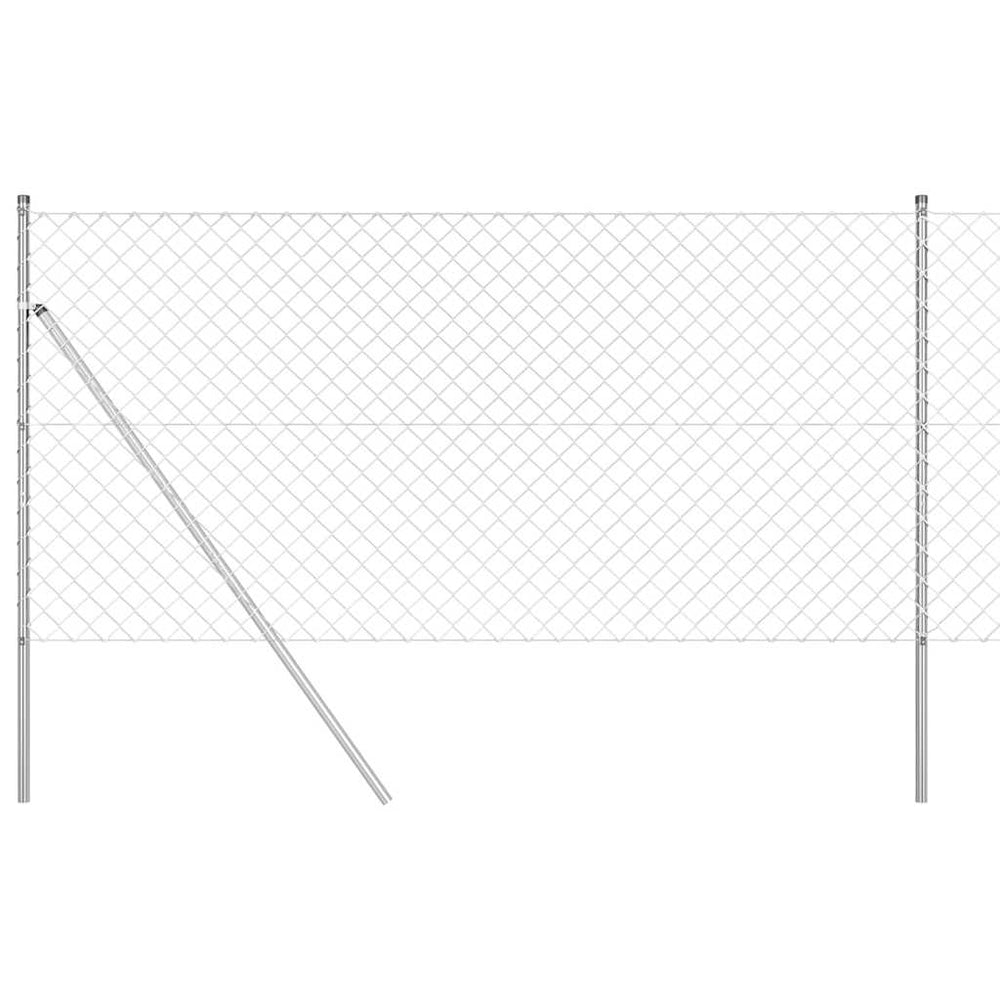 vidaXL Fence Post Silver 25 x 1 m (60 x 60 mm Mesh) Steel