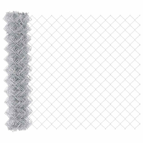 vidaXL Fence Post Silver 25 x 1 m (60 x 60 mm Mesh) Steel