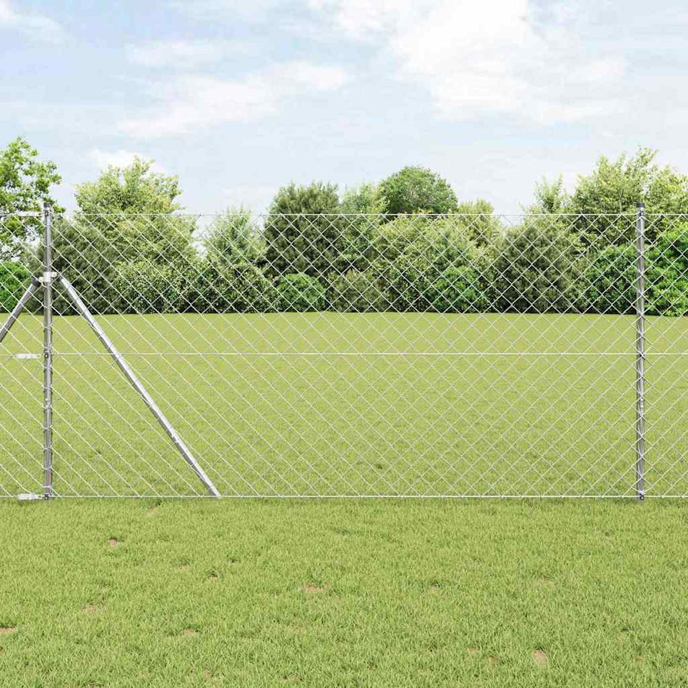 vidaXL Fence Post Silver 25 x 1.2 m (60 x 60 mm mesh) Steel