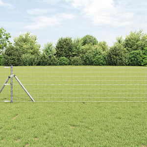 vidaXL Fence with Posts Silver 0.4 x 10 m Steel and PVC