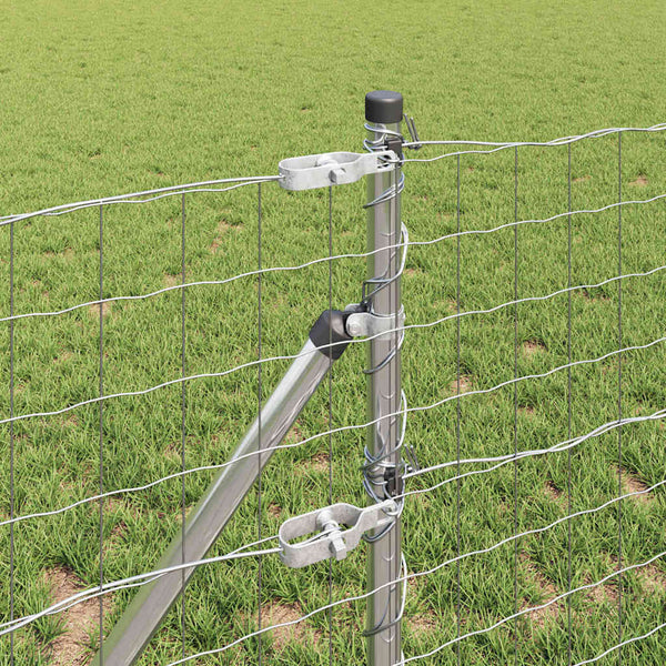 vidaXL Fence with Posts Silver 0.8 x 10 m Steel and PVC