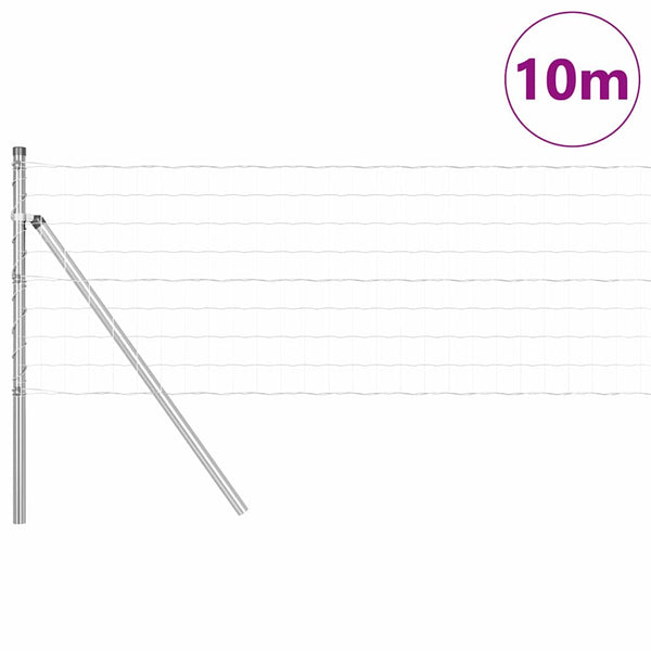 vidaXL Fence with Posts Silver 0.8 x 10 m Steel and PVC
