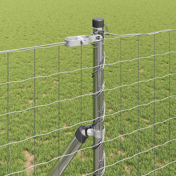 vidaXL Fence with Posts Silver 1.4 x 10 m Steel and PVC