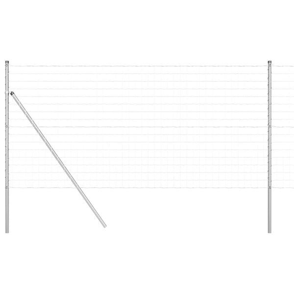 vidaXL Fence with Posts Silver 1.4 x 10 m Steel and PVC