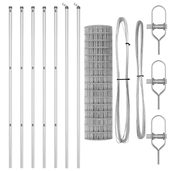 vidaXL Fence with Posts Silver 1.4 x 10 m Steel and PVC