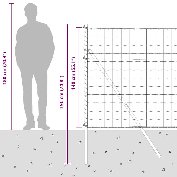 vidaXL Fence with Posts Silver 1.4 x 10 m Steel and PVC