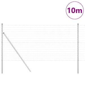 vidaXL Fence with Posts Silver 1.4 x 10 m Steel and PVC