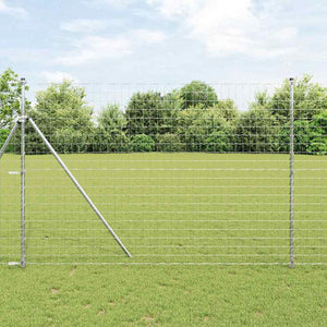 vidaXL Fence with Posts Silver 1.5 x 10 m Steel and PVC
