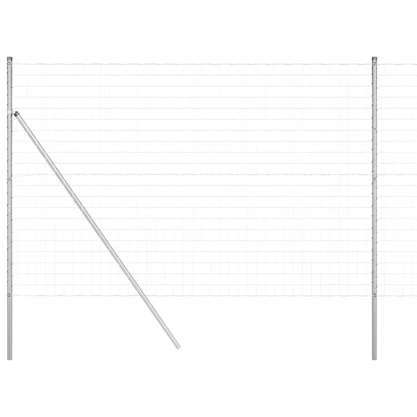 vidaXL Fence with Posts Silver 1.5 x 10 m Steel and PVC