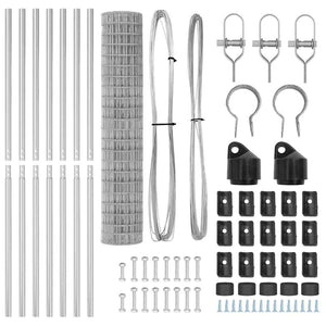 vidaXL Fence with Posts Silver 1.5 x 10 m Steel and PVC
