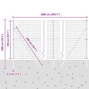 vidaXL Fence with Posts Silver 1.5 x 10 m Steel and PVC
