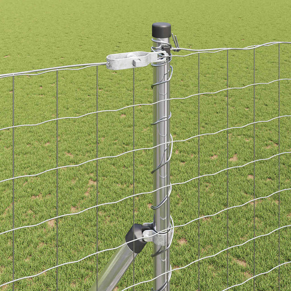 vidaXL Fence with Posts Silver 1.6 x 10 m Steel and PVC