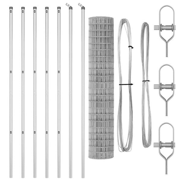 vidaXL Fence with Posts Silver 1.6 x 10 m Steel and PVC