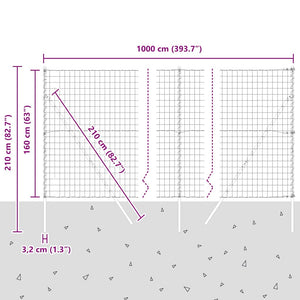 vidaXL Fence with Posts Silver 1.6 x 10 m Steel and PVC