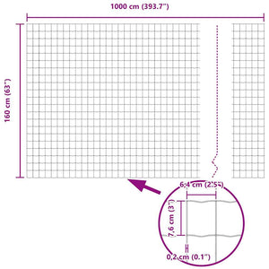 vidaXL Fence with Posts Silver 1.6 x 10 m Steel and PVC