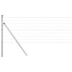 vidaXL Fence with Posts Silver 0.4 x 25 m Steel and PVC