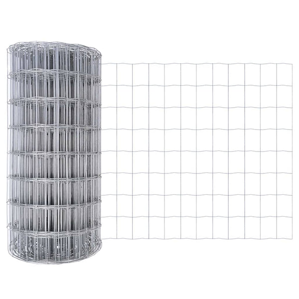 vidaXL Fence with Posts Silver 0.4 x 25 m Steel and PVC