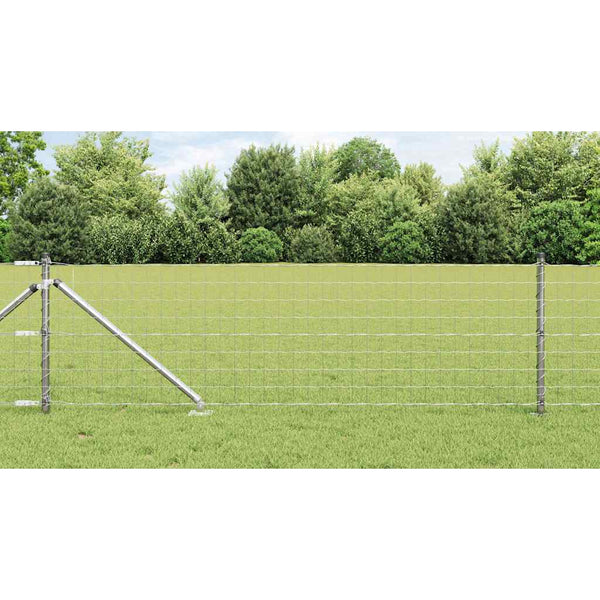 vidaXL Fence with Posts Silver 0.4 x 25 m Steel