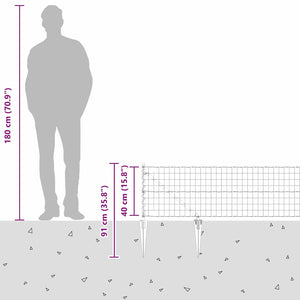 vidaXL Fence with Posts Silver 0.4 x 25 m Steel