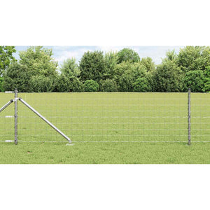 vidaXL Fence with Posts Silver 0.6 x 25 m Steel