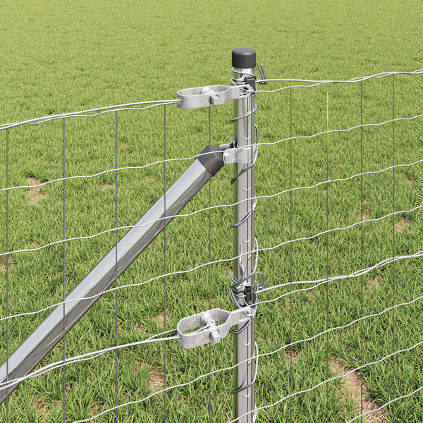 vidaXL Fence with Posts Silver 0.6 x 25 m Steel