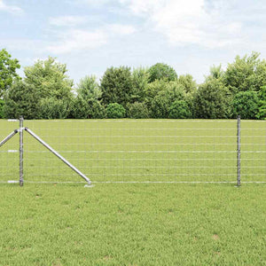 vidaXL Fence with Posts Silver 0.6 x 25 m Steel