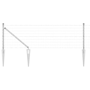vidaXL Fence with Posts Silver 0.6 x 25 m Steel