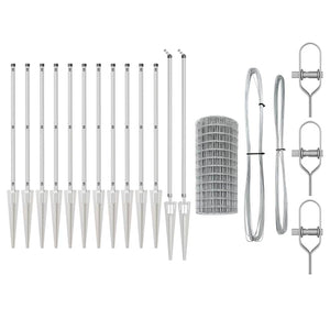 vidaXL Fence with Posts Silver 0.6 x 25 m Steel