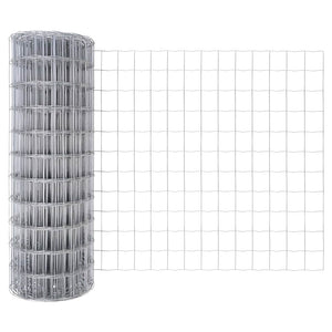 vidaXL Fence with Posts Silver 0.6 x 25 m Steel