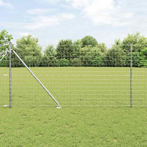 vidaXL Fence with Posts Silver 1 x 25 m Steel