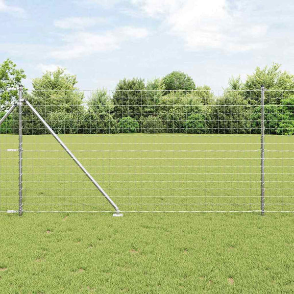vidaXL Fence with Posts Silver 1 x 25 m Steel