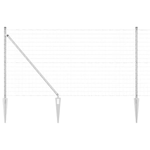 vidaXL Fence with Posts Silver 1 x 25 m Steel